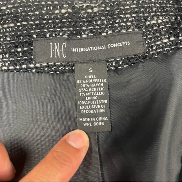 INC international concepts Black Tweed Blazer size S - Picture 6 of 8